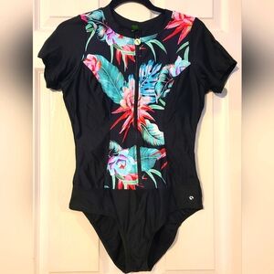 Next By Athena Women's Moala Malibu Short Sleeve One Piece Swimsuit Large